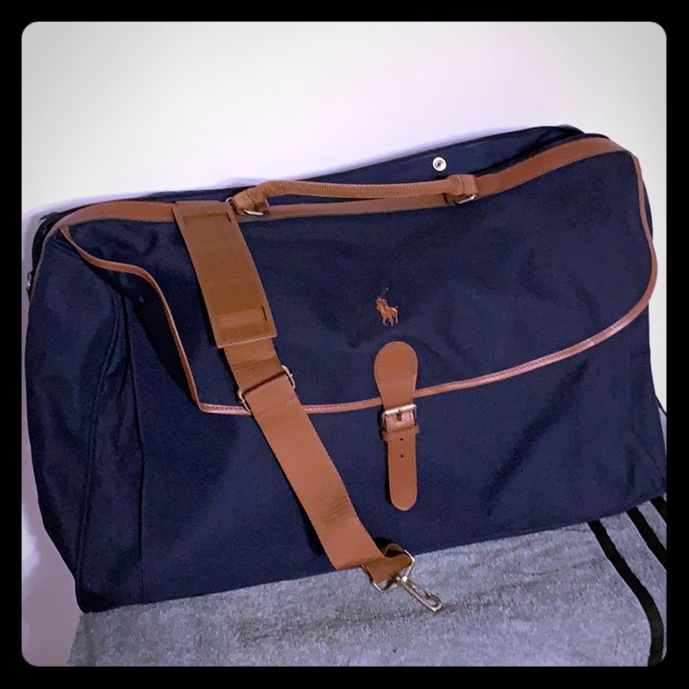 Vintage Polo Ralph Lauren blue canvas bag 22”